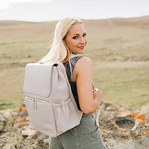 Ruby Camera Backpack – Sleek, Durable Vegan Leather Bag with Gear Dividers, Laptop Compartment, and Side Access for Cameras & Gear, Brown