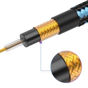 Sovvid 10FT Instrument Cable - Electric Guitar & Bass Cable with Right Angle 1/4 Inch Connector - Black & Bluetest