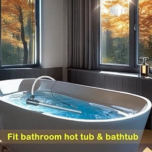 2000W Bathtub Heater | Pool Heater for Above Ground Pools, Portable Extra Baptistry Heaters for Baptismal Water Warmer, Inflatable Hot Tubs Warmer -120V Immersion Water Heaters for Bathtub