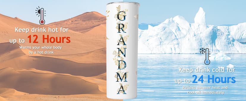 Gifts for Grandma- Best Grandma Stainless Steel Tumbler- Cute Grandma's Mother's Day Birthday Christmas Gifts- Gift for Grammy, Grandmothers, Grandmom from Grandchild Grandson Granddaughter