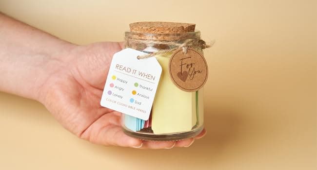 BLIEVE- Bible Verse Jar, Read Me When Bible Verses Jar For Daily Encouragement, Inspirational Prayer & Reflection, Christian Gifts For Women and Men, Religious Graduation Gifts For Her, Gift For Mom