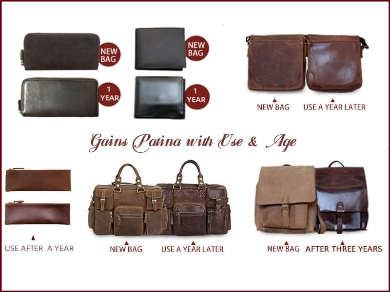 Masa Kawa Leather Briefcase for Men 17/15.6" Laptop Crossbody Shoulder Messenger Bag Business Travel Work Attache Case