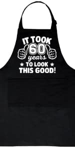 30th 40th 50th 60th 65th 70th 75th Birthday Gifts for Men, Chef Aprons for Men with 3 Pockets