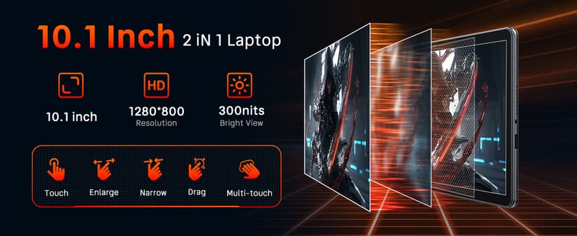 Tylvx 2-in-1Tablet Computer, 10.1" Touchscreen Tablet PC with Stylus and Case, Intel m3 8100Y up to 3.4GHz, 12GB RAM 256GB SSD, Win 11,for Home, Business, Students, Digital Sketching(Without Keyboard)