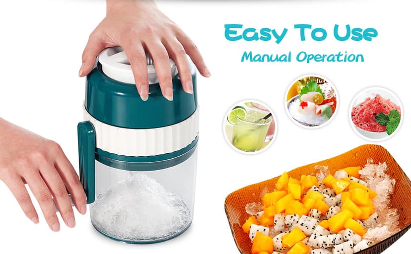 MANBA Ice Shaver and Snow Cone Machine - Premium Portable Ice Crusher and Shaved Ice Machine with Free Ice Cube Trays - BPA Free