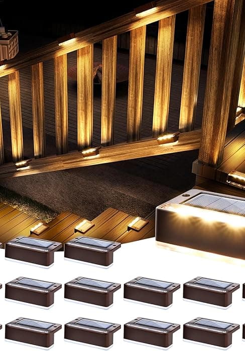 SOLPEX Solar Deck Lights Outdoor 16 Pack, Solar Step Lights Waterproof Led Solar lights for Outdoor Stairs, Step , Fence, Yard, Patio, and Pathway(Warm White)