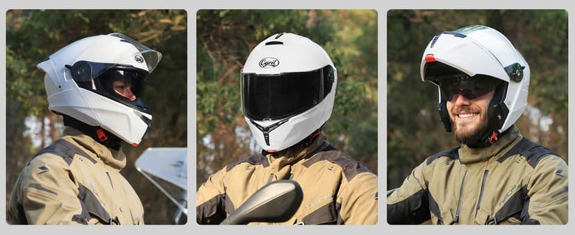 CYRIL Modular Motorcycle Helmet DOT, Flip Up Full Face Men Women, Glasses Compatible Dual Visor, Quick Release Shield, Bonus Smoke Visor & Bag for Street Bike ATV UTV Scooter Cruiser