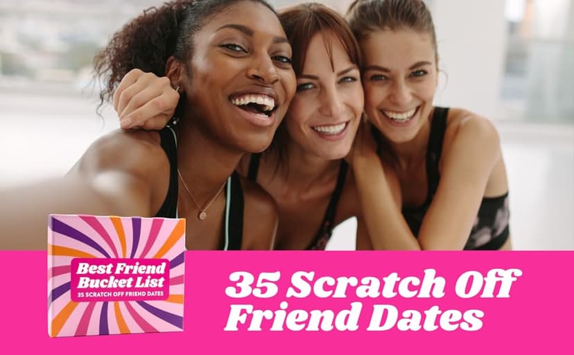 Best Friend Bucket List Scratch Off Cards – 35 Fun Adventure Date Ideas for Friends – Unique Gift for Women, Besties, or BFFs – Fun Friendship Gift for Birthdays or Holidays