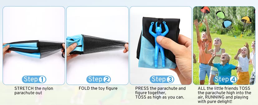 Parachute Toy for Kids, Outdoor Toys Flying Parachute Men, Inside & Outside Toys for or 3 4 5 6 7 8 9 10 11 12 Year Old, Christmas Stocking Stuffers for Kids Idea 2025 Unique Boys Party Favors