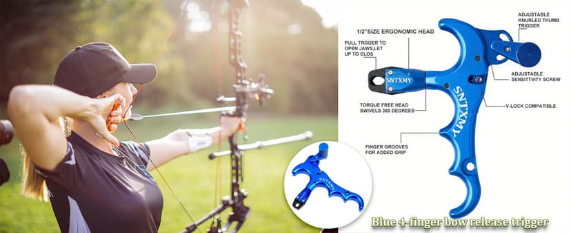 sntxmy Bow Release for Compound Bow, Archery Release Trigger, Compound Bow Release, Thumb Release.