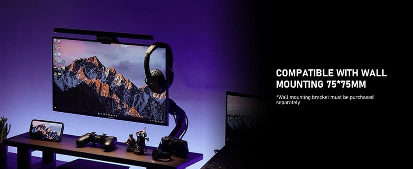 Gawfolk 24.5 Inch PC 200Hz Gaming Monitor, FHD 1080p screen, Built-in speakers,1ms without Bezel, freesync, 99% sRGB, 178 ° Angle View, HDMI、DisplayPort, Compatible with wall mounting 75*75MM - Black
