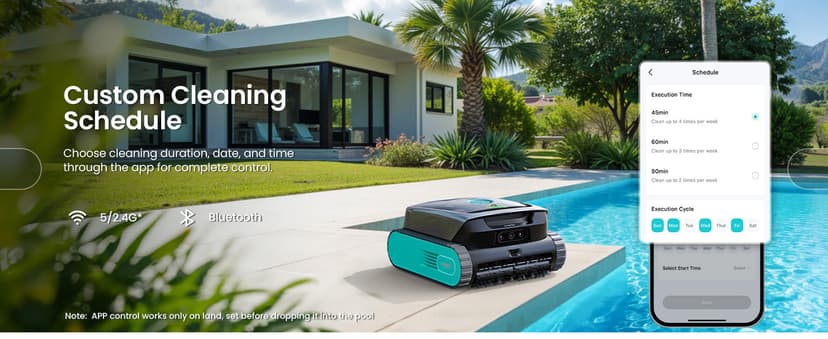 AIPER Scuba V3 AI Vision Cordless Robotic Pool Cleaner, Include Wireless Charging Dock, Smart Waterline Parking & Featherlight Design, Micromesh Multi-Layer Filtration, Blue