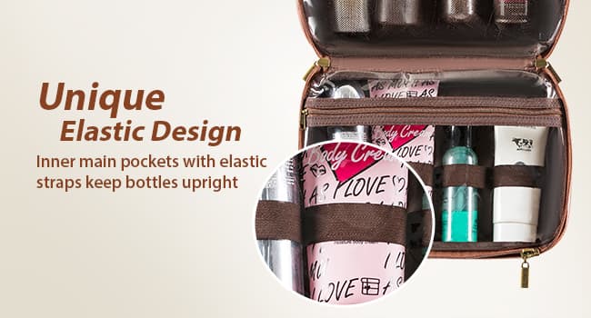 Elviros Hanging Toiletry Bag for Men Travel Essentials 3-in-1 Large Waterproof Dopp Kit PU Leather Shaving Bag with Separate Compartments for Grooming and Toiletries Mens Gift