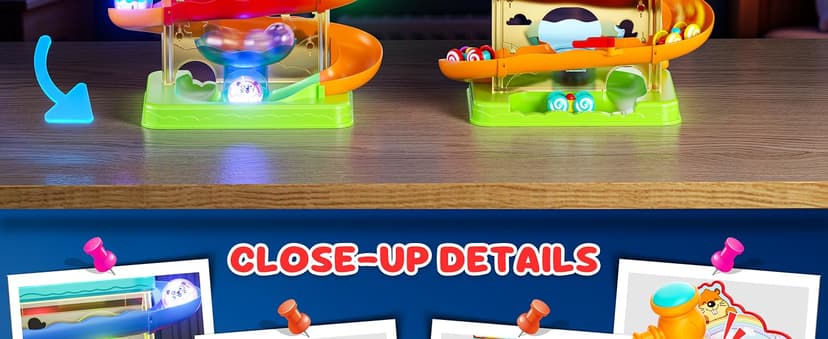 Hammer Rolling Ball, Launch and Race Car-Cause and Effect Sensory STEM Learning Toys for 1-5 Year Old Boys & Girls 2-in-1 Ball Drop & Car Ramp Race Track Montessori Toy for Toddlers Ages 1-5 B0FLDB14N8