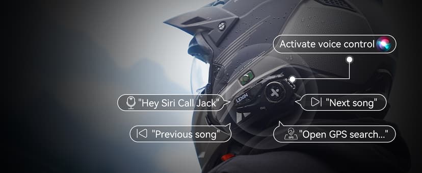LEXIN G1 Motorcycle Helmet Bluetooth Headset, Helmet Speakers with 2 Type Microphones, Waterproof Motorcycle Headphones with HD Stereo Sound, Hands-Free Call/Music/GPS, 4 Color Faceplates, Single Use