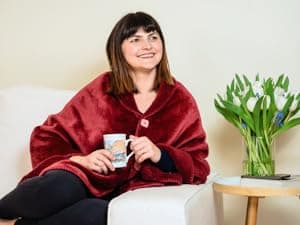 Premium Double Layer Poncho Blanket -No Sleeves Easy On Easy Off- Drape and Go Shawl Gift for Women Who Have Everything - Gifts for Grandma and Mom (Silver Grey)