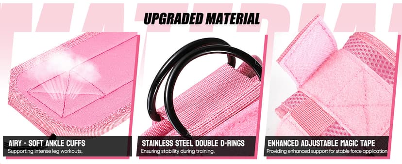 Ankle Resistance Bands with Cuffs, Ankle Weights Bands for Working Out, Women Leg and Glutes Workout Equipment, Exercise Bands for Kickbacks, Butt and Booty Trainer, Home Gym Fitness Equipment