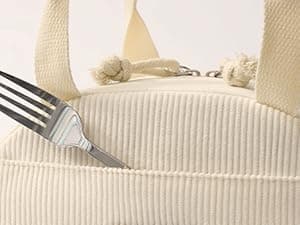 Baglemon Lunch Bag for Women Men Cute Corduroy Lunch Tote Bags Reusable Insulated Lunch Box Large Capacity Reusable Insulated Cooler for Work/Picnic/Travel