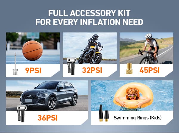 AstroAI 4-in-1 Car Vacuum Cleaner and Tire Inflator Portable with Accessories Air Compressor Digital Dual Values Display, 150 PSI Car Tires Air Pump with LED Light, 12V DC, 16.4FT Cord for Auto