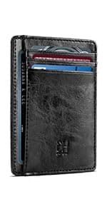 GH GOLD HORSE Slim RFID Blocking Card Holder Minimalist Leather Front Pocket Wallet for Women