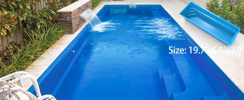 Fiberglass Pool Shells for Inground Pools | Fast Installation, Saltwater & Weather Resistant Rectangular 14ft x 7.4ft x 4.6ft