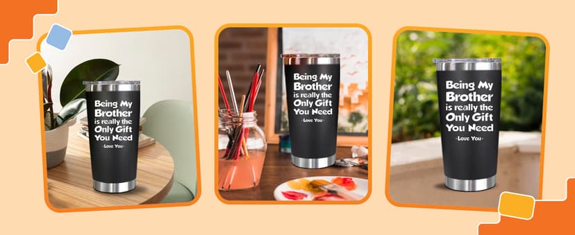 NewEleven Gift For Brother From Sister, Bro - Best Birthday Gift For Big, Little Brother, Siblings, Brothers In Law - Funny Gag Gifts For Men - 20 Oz Tumbler