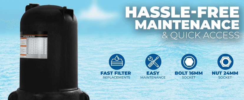 XtremepowerUS 200 sq/ft Pool Cartridge Filter for In-Ground Swimming Pool and Spa Pool Filter System for Pools Up to 72,000 Gallons, Black