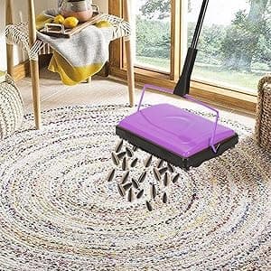 Yocada Carpet Sweeper Cleaner for Home Office Low&Undercoat Carpets Rugs Pet Hair Dust Scraps Paper Small Rubbish Cleaning with a Brush