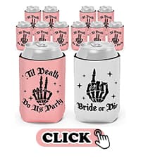 CiyvoLyeen Golf Beer Can Cooler, Bachelor Party Can Sleeves Neoprene Insulator Drink Glasses Cup Holders for Golfer Gifts Wedding Outdoor Activities Supplies Let’s Par-Tee 6PCS