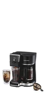 Hamilton Beach 2-Way 12 Cup Programmable Drip Coffee Maker & Single Serve Machine, Glass Carafe, Auto Pause and Pour, Black (49980R)