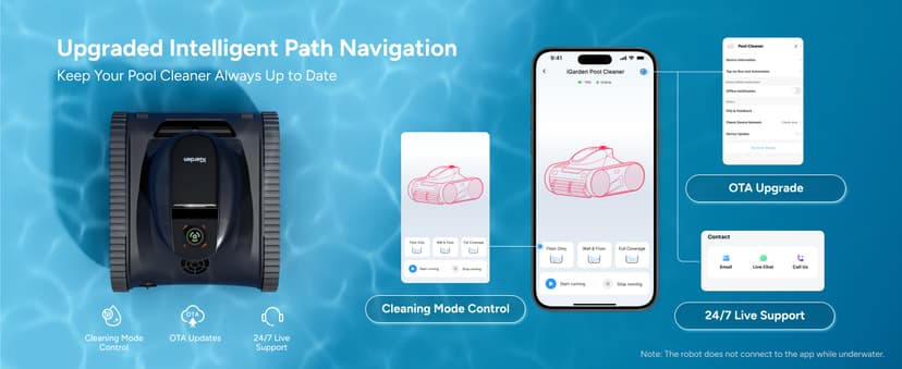iGarden Robotic Pool Cleaner KN Series, 210-Min Runtime, Smart 3D Navigation, Full-Inverter Energy-Saving Tech, Cleans Floor, Wall & Waterline, for Above-Ground & Inground Pools, Matte Black