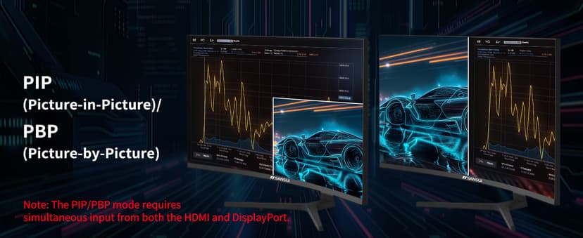 SANSUI 34-Inch Curved Gaming Monitor UWQHD 3440 x 1440P Up to 200Hz 165Hz Curved 1500R - PIP/PBP, OD 1ms, HDR, 300nits, sRGB 130%, DCI-P3 97%,AI Crosshair,HDMI2.1x2,DP1.4(Cable Included)