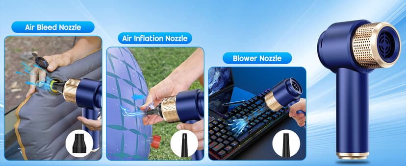 JONYJ Handheld Car Vacuum Cleaner, 16000PA Hand Held Vacuum Portable Cordless, 2 in 1 Air Duster and Vacuum Cleaner with LED Light, Multi-Nozzles, 120W High Power Mini Vacuum for Home, Pet, Office