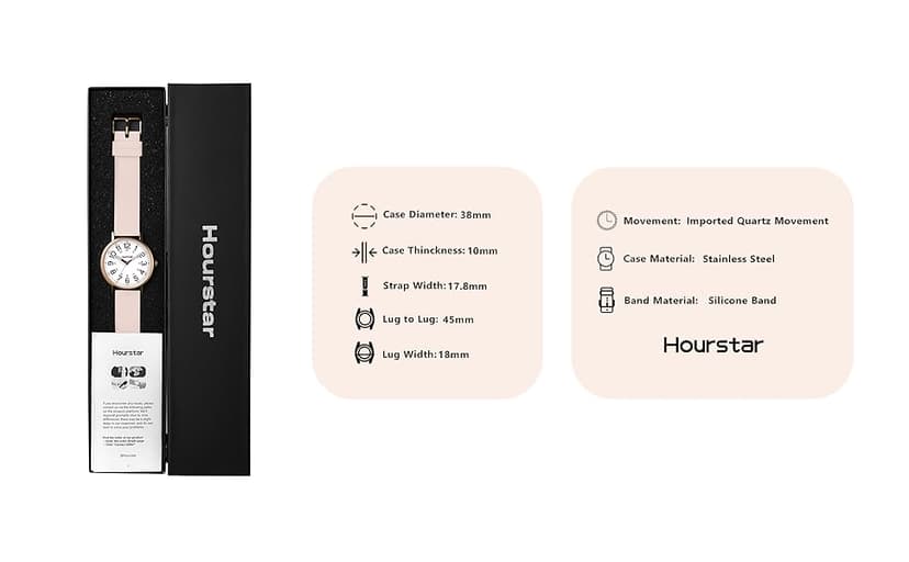 Hourstar Women's Analog Nurse Watch with Second Hand for Nursing, 12/24 Time, Silicone Band, Easy Read