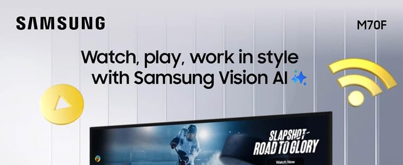 Samsung 32” Smart Monitor M7 (M70F) 4K UHD Display, Samsung Vision AI, Smart TV Apps, Gaming Hub, USB-C, HDMI and USB-A, Black, LS32FM702UNXZA, 2025