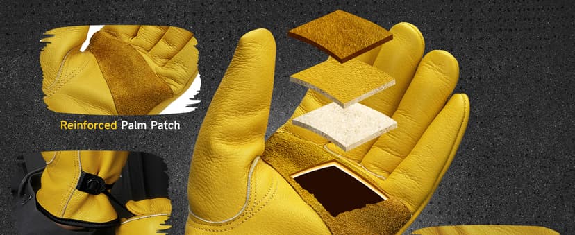 DULFINE Winter Leather Work Gloves for Men and Women,3M Thinsulate Lining for Cold Weather Work, Thermal Insulated Gloves