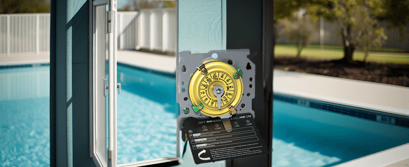 T104 Mechanical Timer Switch, 208–277 VAC 40 Amp,Pool Pump Switch, 24 Hour 12 ON/Off for Pump, Heavy Duty Pool Timers Outdoor, Timer for Lights HVAC Systems, 5 Years Warranty