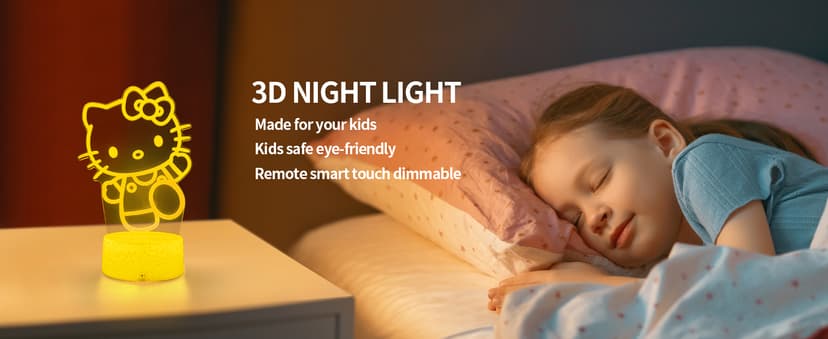 Cat Night Light Cute Night Light - Anime Charater 16 Color Change Decor Kitty Lamp with Remote, Dim, Timer,Kids Gifts for Christmas Birthday,Nursery Baby