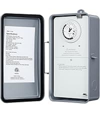 Suraielec Pool Timer, 7-Day 24-Hour Digital Pool Pump Timer, 40 AMP Heavy Duty, 120/240/277 VAC, Outdoor Metal Casing, Electric Switch Box for Swimming Pump, Hot Water Heater, Spa, Lights