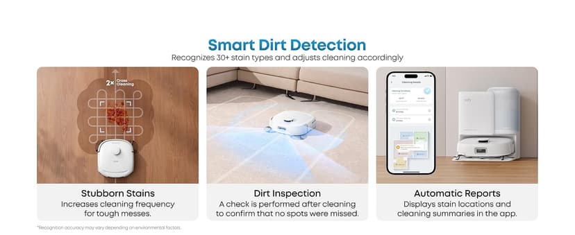 eufy Robot Vacuum E25, HydroJet System with Roller Mop, 20,000 Pa Turbo Suction, All-in-One Robot Vacuum and Mop Combo, Edge-to-Corner Cleaning, Zero-Tangle Design, AI Obstacle Avoidanced, White