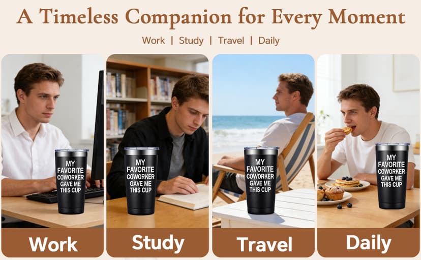 Christmas Birthday Gifts for Coworkers - Stainless Steel Insulated Tumbler 20oz Fufandi Coworker Gifts for Men, Women, Coworker Cup B0GR4168HN