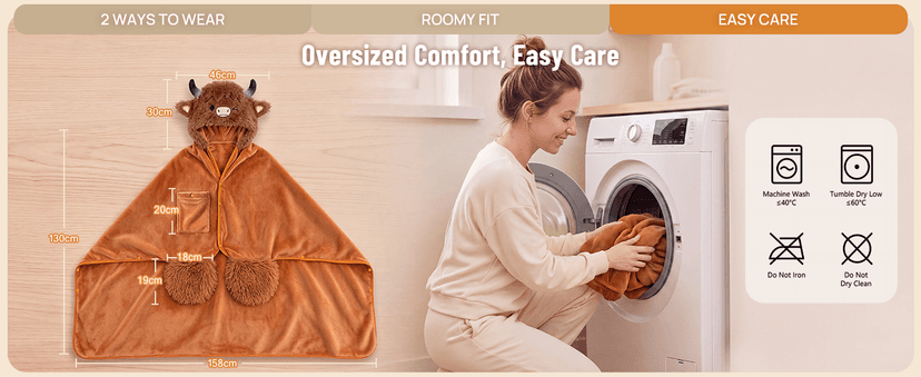 Full-Body Coverage, Hands-Free Design, Phone Pocket, For Home, Camping & Lounging, Birthday Gifts for Women & Animal Lovers Mewaii Highland Cow Gifts Wearable Blanket Hoodie Soft Highland Cow Blanket B0CGRGNP6W