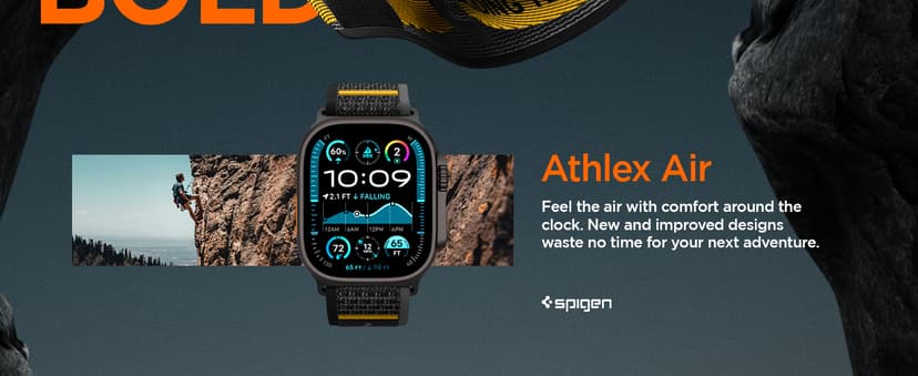 Spigen for Apple Watch Band, Athlex Air Compatible with Ultra 3/2/1 49mm, Series 11/10 46mm, 9/8/7 45mm, SE3/SE2/SE/6/5/4 44mm, 3/2/1 42mm