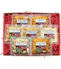 Wisconsin Cheese Company - Specialty 100% Wisconsin Cheese Block Assortment Sampler - (Pack of 7 Blocks) Cheddar, Pepper Jack, Swiss, Gouda, Salami, Smoked Cheddar & Tomato Basil | Locally Sourced | Perfect for Parties, Charcuterie Boards and Birthday Gifts | Great Birthday Gift for Cheese Lovers