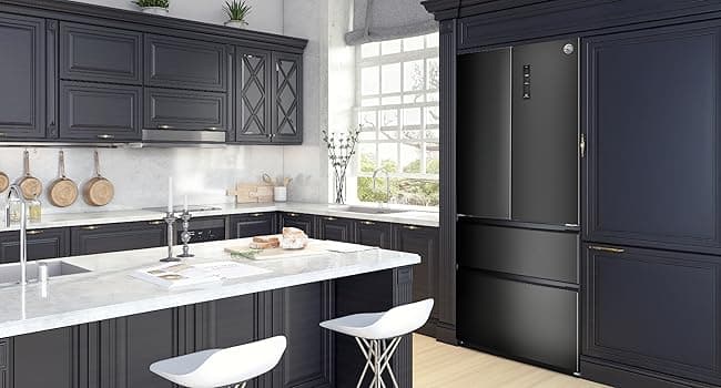 Commercial Cool 18.9 Cu. Ft. French Door Refrigerator, 33 Inch Wide Refrigerator with 2 Bottom Mount Freezer Drawers, Frost Free, LED Lighting, Digital Temperature Control, CCRF1890KB, Black