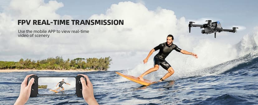 Drone with Camera 1080P HD FPV Foldable Mini Drone for Beginners Kids Adults, Drone with One Key Take Off/Landing, Gesture Selfie, Altitude Hold, 3D Flip, Easy to Fly, 2 Batteries, Toys for Boys Girls