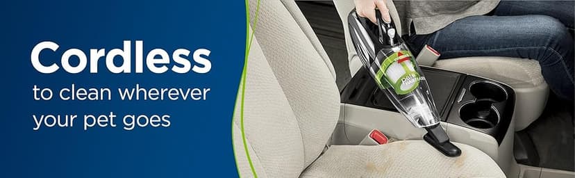 Bissell Pet Hair Eraser Cordless Hand Vacuum, Home, Auto, and Pet Vacuum, Crevice Tool, Upholstery Tool, and Motorized Brush Included, 1782