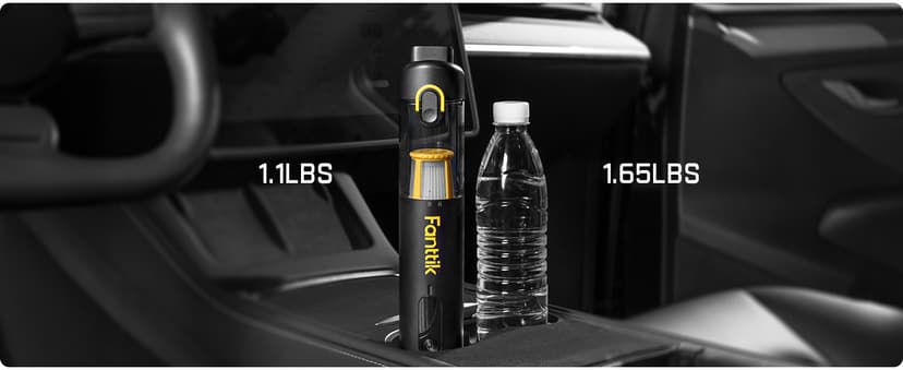 Fanttik Slim V10 APEX Cordless Car Vacuum, 4-in-1 Portable Mini Handheld Vac, 19kPa Suction Power, Upgraded Smart Digital Display, 2 Suction Modes for Small Jobs, Car, Office Desk, Keyboards (Black)
