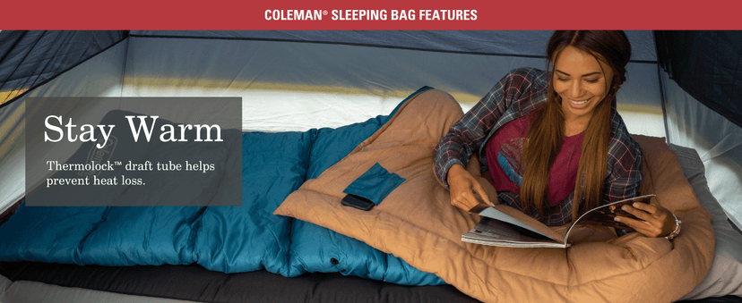Coleman Heritage Big & Tall 10°F Flannel Sleeping Bag, XL Sleeping Bag Fits Adults up to 6ft 7in Tall, Machine Washable, Great for Camping, Hunting, Guests, & More