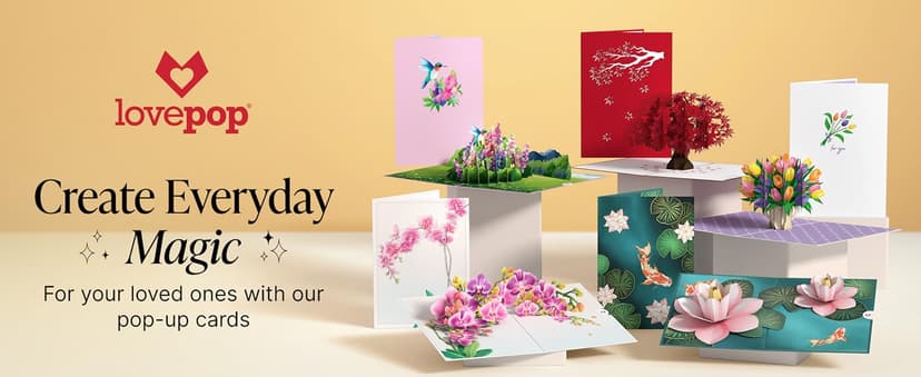 Lovepop Daisy Patch Hummingbirds Pop-Up Card, 5 X 7 Inch, Valentine's Day Gift, Cards for Mom, Thinking of You, Love Card